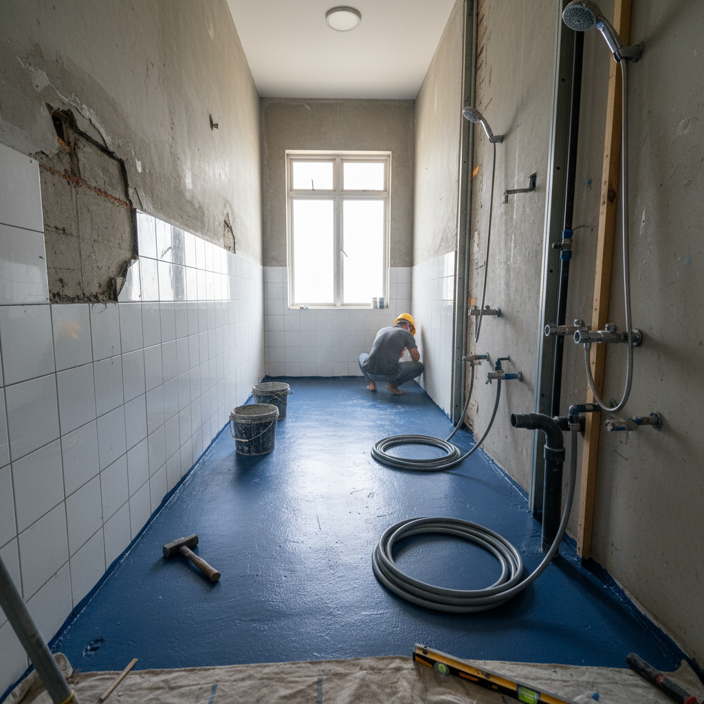 Bathroom renovation work in progress
