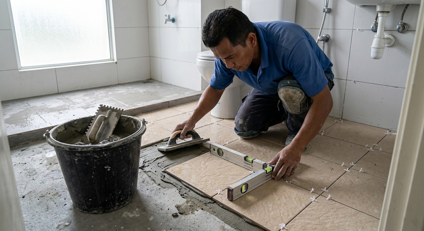 Bathroom Tiling — completed bathroom project by BathBro
